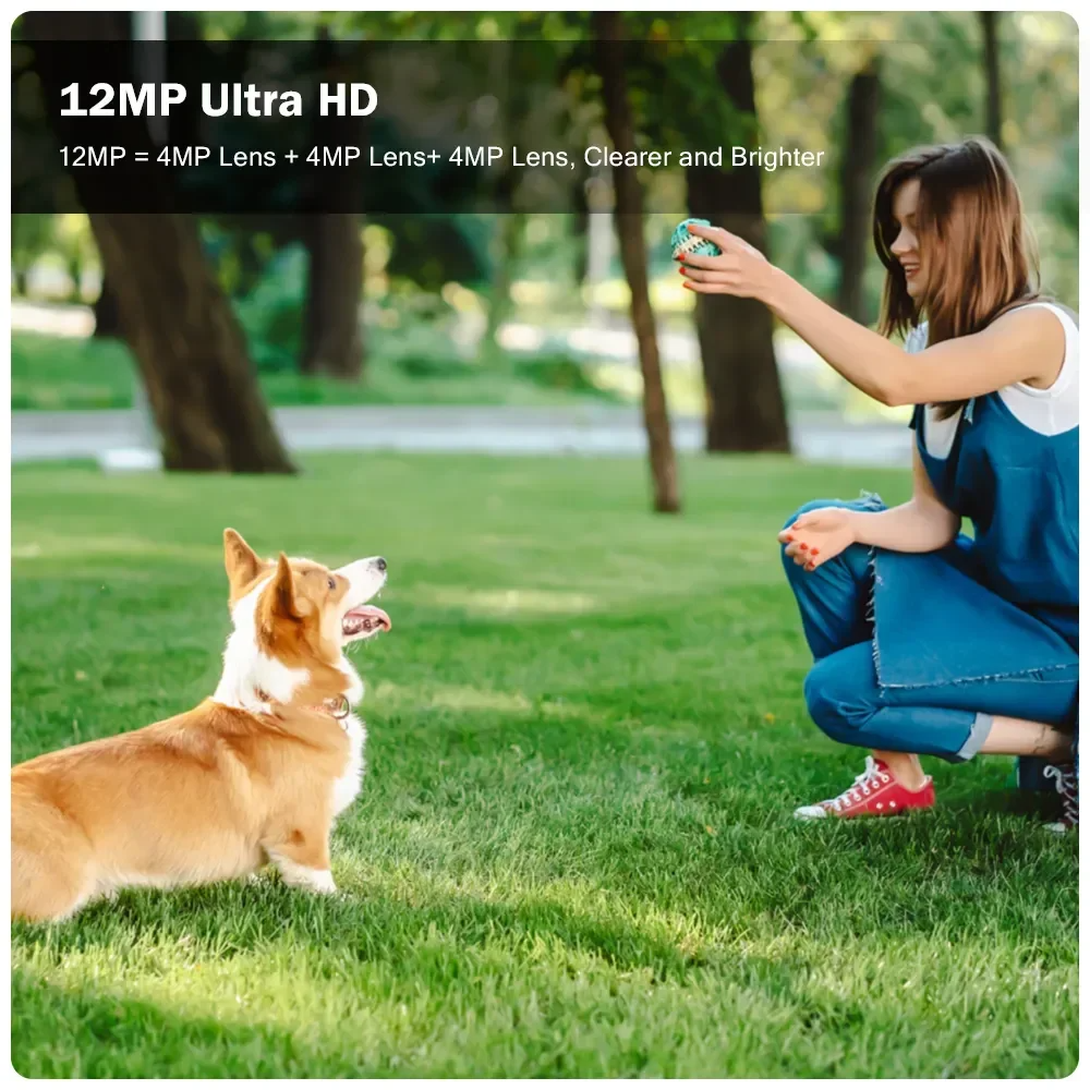 Telecamera WiFi esterna da 12mp 6K tre schermi 5X Zoom Motion Tracking-360° - GCStore360
