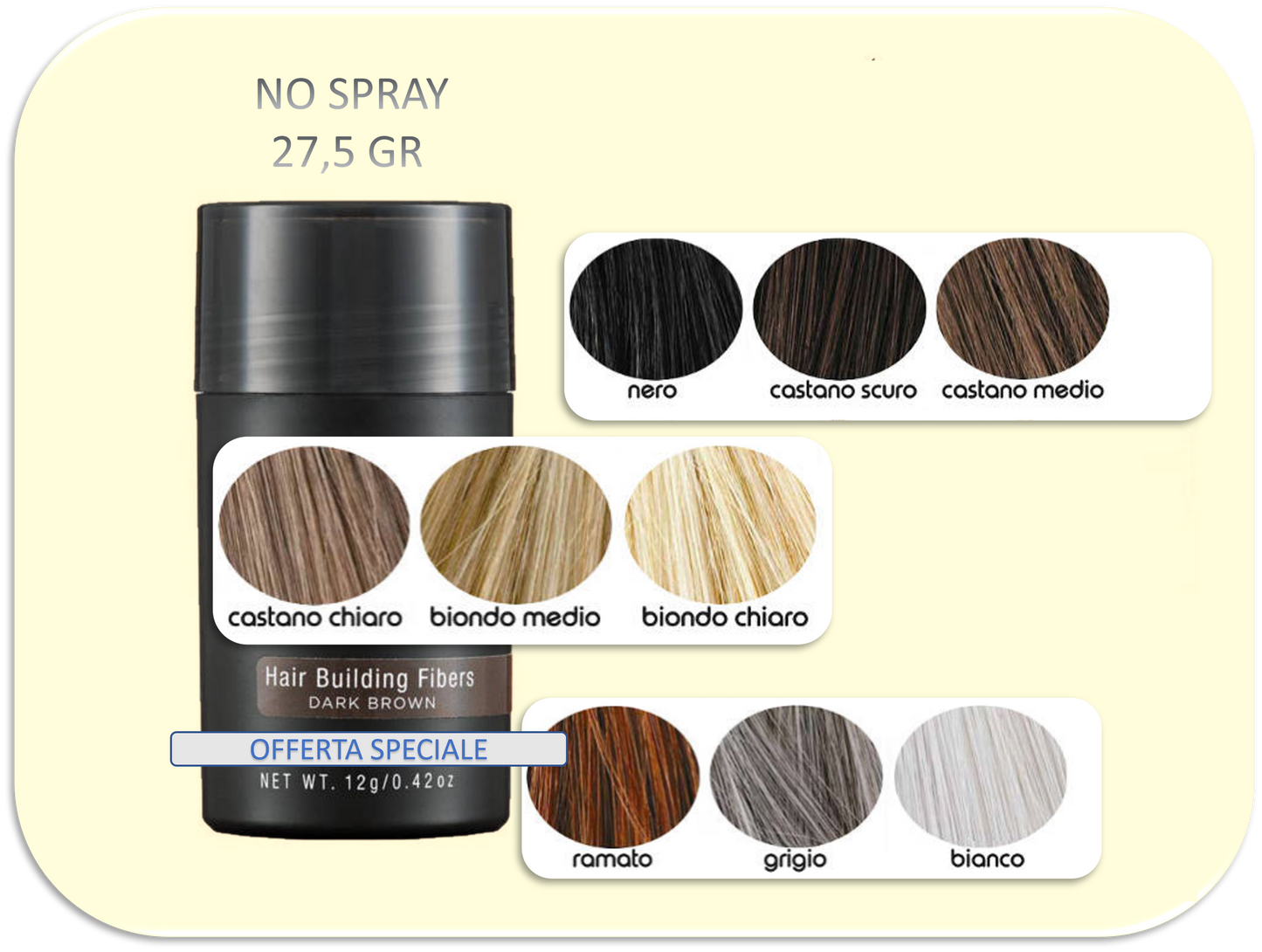 Hair Building Fibers, Microfibre per anti diradamento Calvizie--27,5GR--