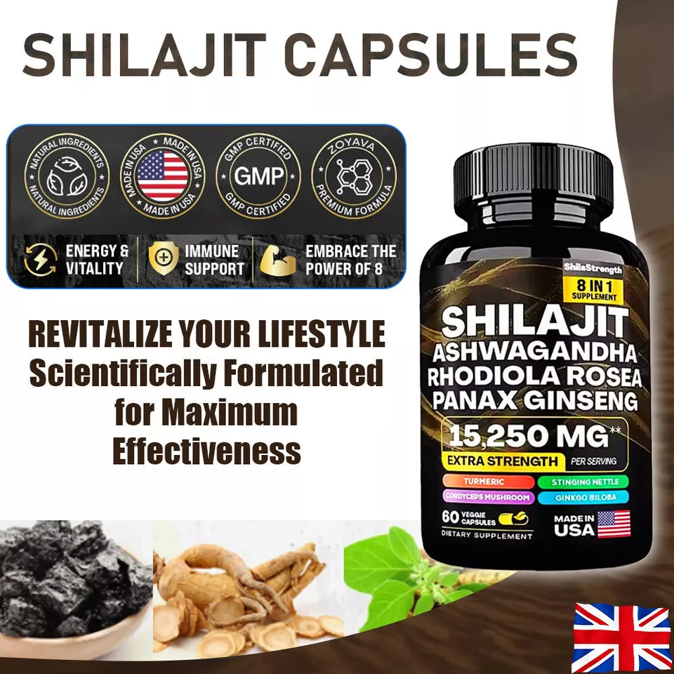 Shilajit--Multivitaminico al muschio marino e combinazione energetica--COMPRESSE
