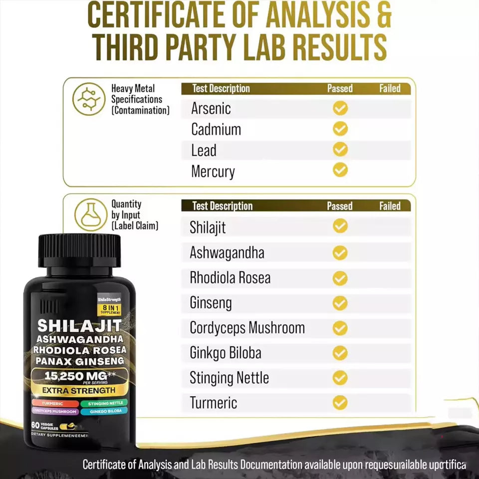 Shilajit--Multivitaminico al muschio marino e combinazione energetica--COMPRESSE