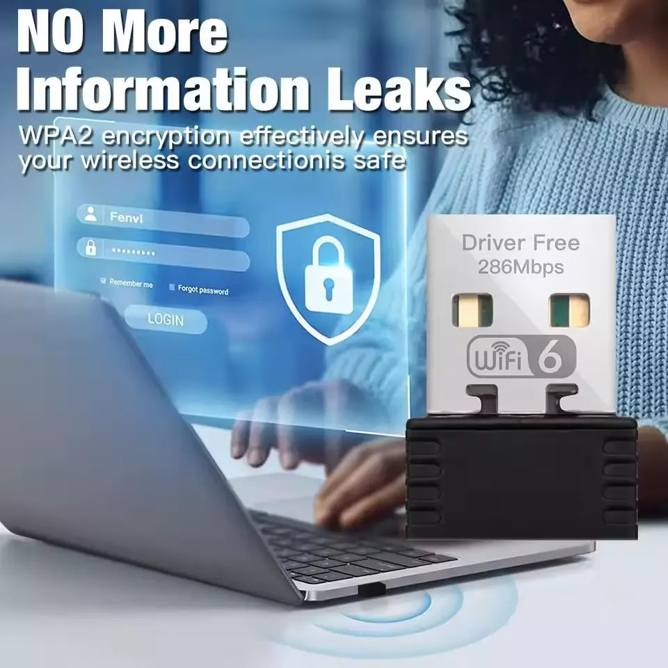 ADATTATORE ANTENNA SCHEDA DI RETE LAN CHIAVETTA WI-FI 6 AX286 802.11AX 2.4GHZ