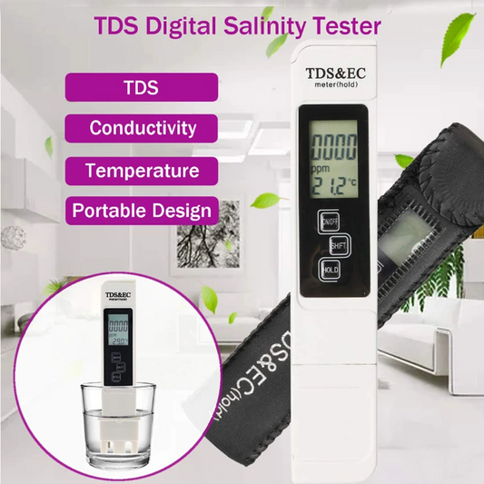 Tester Digitale 3 in 1 TDS EC e Temperatura: Misuratore Qualità Acqua 0-9990 ppm, Penna Precisa e Portatile - GCStore360