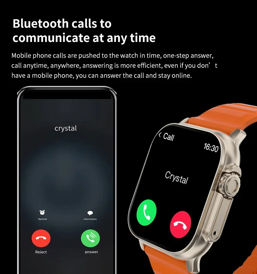 Smartwatch : Astuto, NFC, 49 mm per Uomini e Donne - NERO- - GCStore360