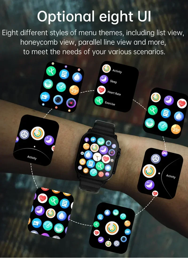 Smartwatch : Astuto, NFC, 49 mm per Uomini e Donne - NERO- - GCStore360