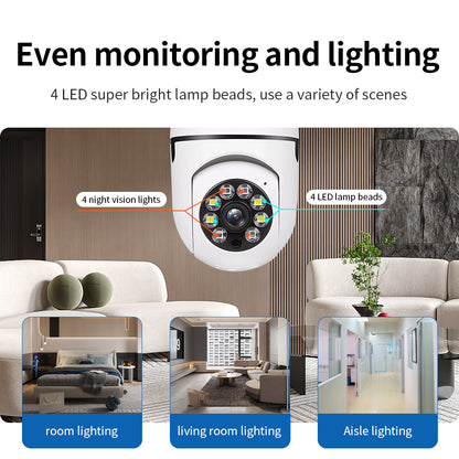 Telecamera lampadina Wi-Fi sorveglianza attacco E27 Panoramica 360° 3D HD scheda - GCStore360