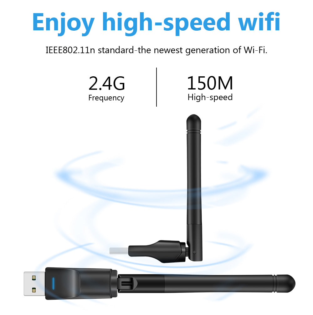 Scheda di rete Wireless Mini Adapter USB 150Mbps WiFi ricevitore Antenna 802.1 - GCStore360