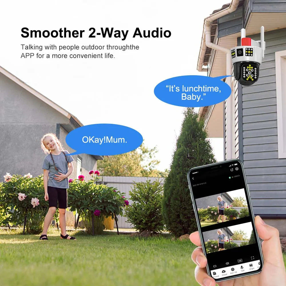 Telecamera WiFi esterna da 12mp 6K tre schermi 5X Zoom Motion Tracking-360° - GCStore360