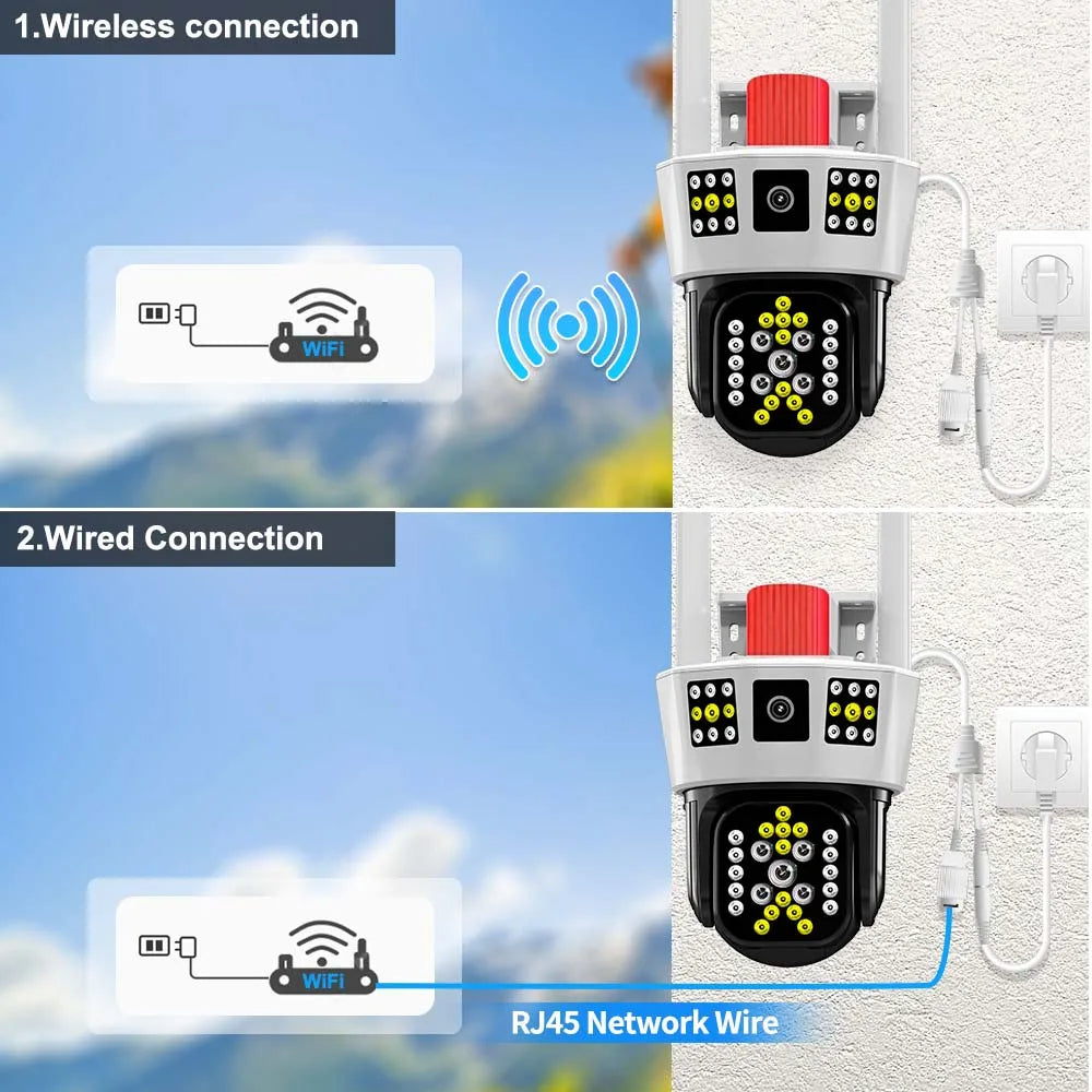 Telecamera WiFi esterna da 12mp 6K tre schermi 5X Zoom Motion Tracking-360° - GCStore360