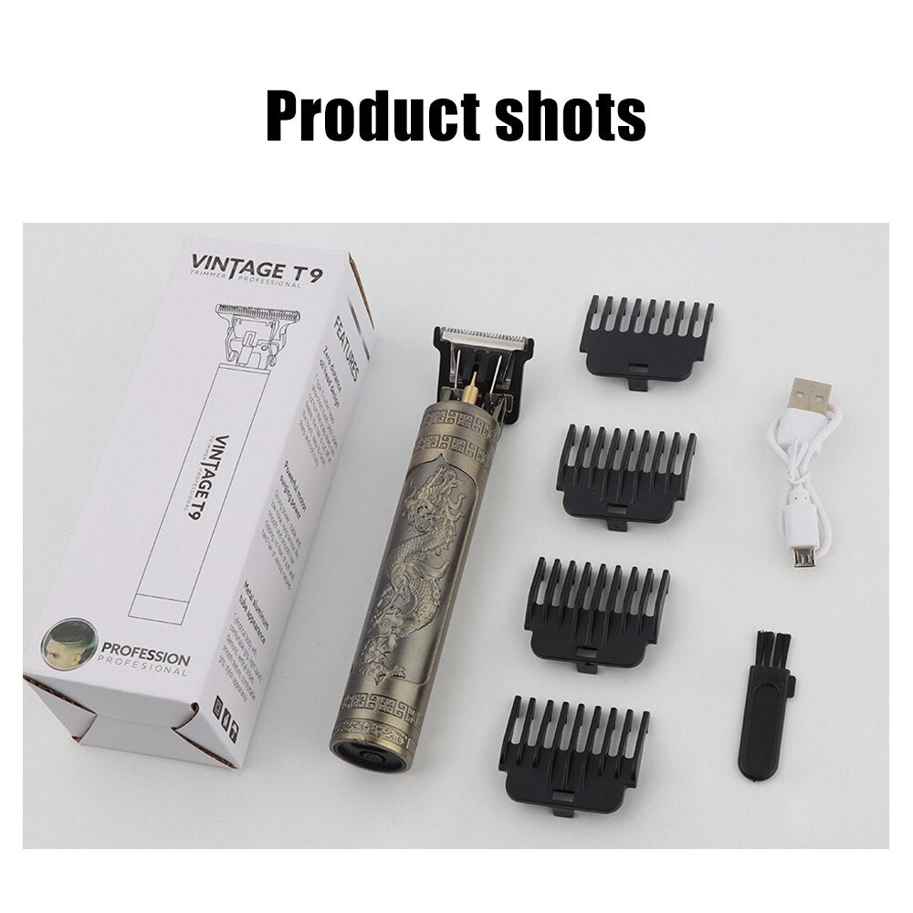 RASOIO- Elettrico-Professionale-Vintage- T9 - Dragon Buddha-X-BARBA-CAPELLI-NERO - GCStore360