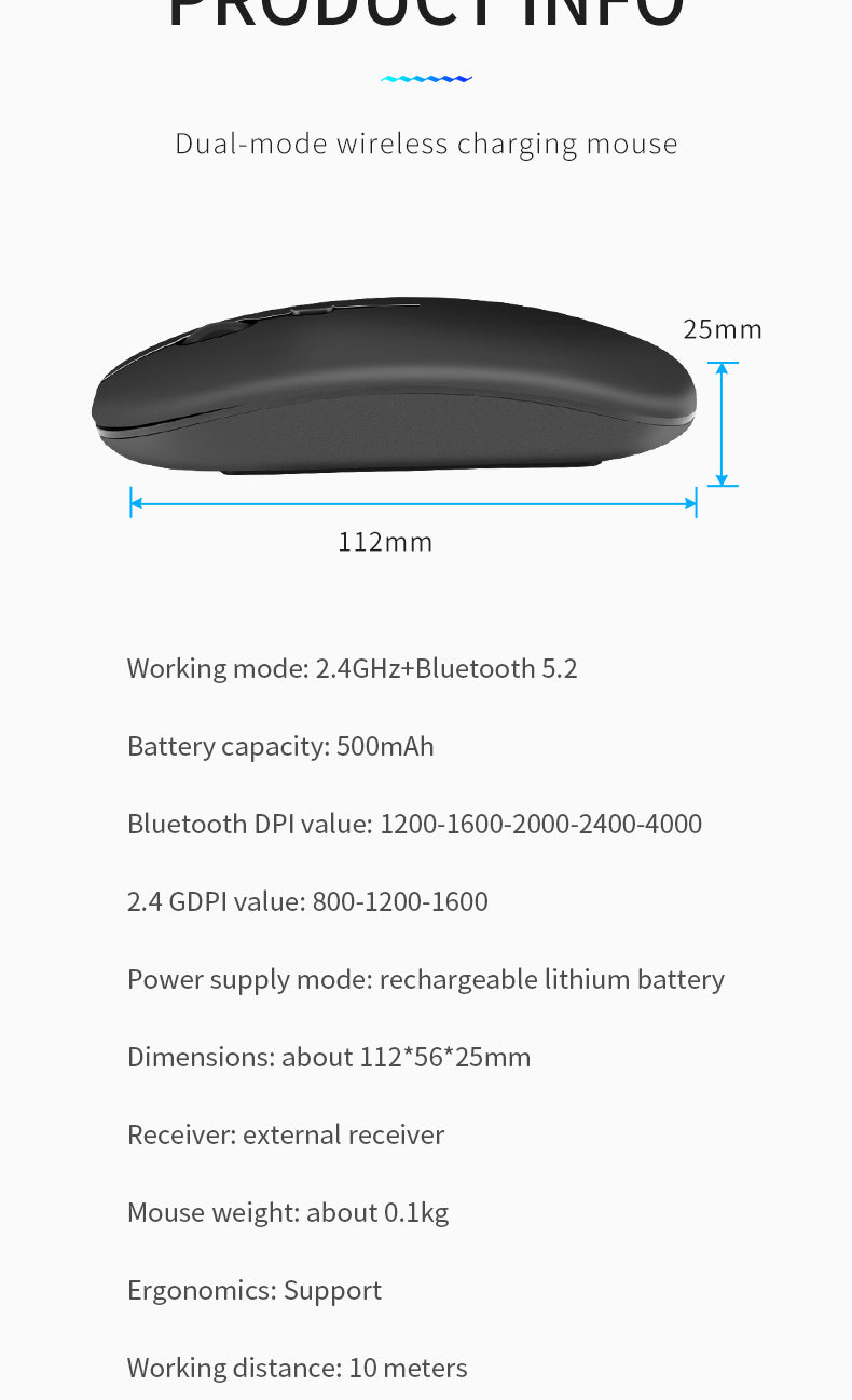 Mouse Charging Luminous 2.4G USB Wirele-Tablet/Phone/Computer Wireless - GCStore360