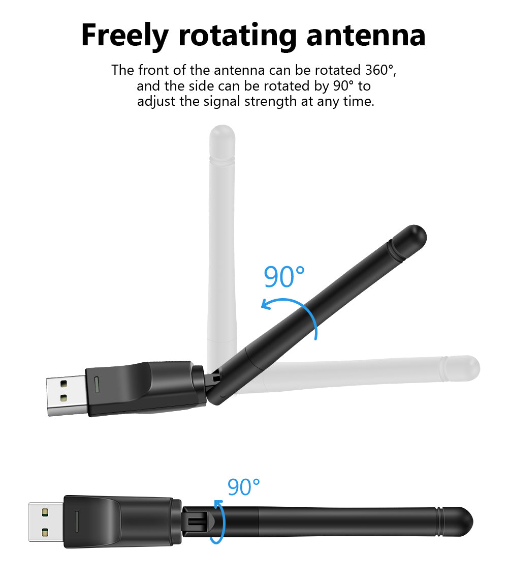 Scheda di rete Wireless Mini Adapter USB 150Mbps WiFi ricevitore Antenna 802.1 - GCStore360