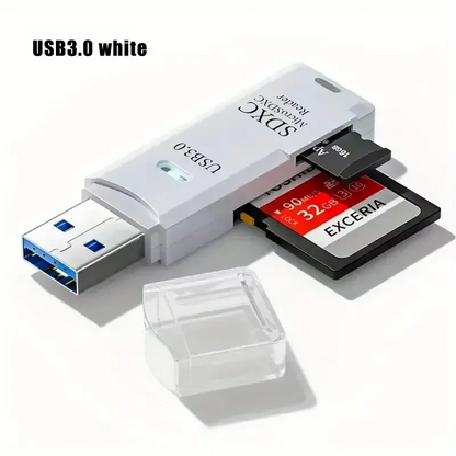 Lettore Di Schede USB 3.0 Di Memoria 2 in 1 , Ad Alta Velocità Cf/Sd/Tf/Xd/Ms/Mi - GCStore360