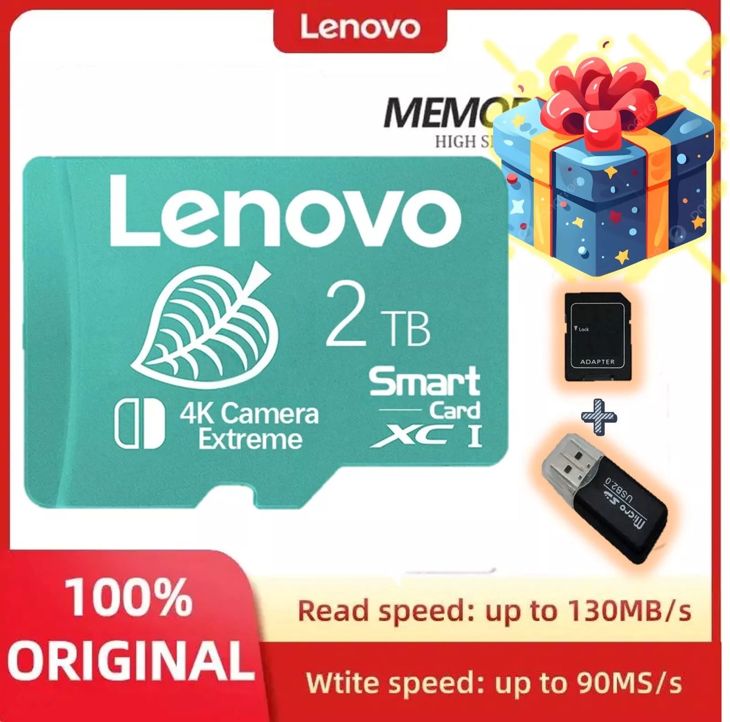 ✅ SCHEDA DI MEMORIA LENOVO 2TB U3 V30 4K FULL HD MICRO TF MINI SD MEMORY CARD ✅ - GCStore360