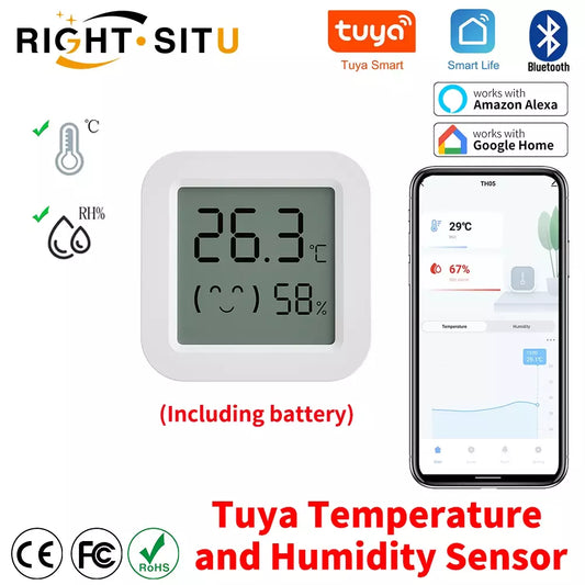 Tuya Sensore Termometro Con Igrometro, BT Sensore Di Temperatura E Umidità Casa - GCStore360