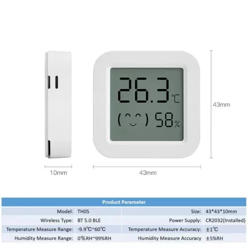 Tuya Sensore Termometro Con Igrometro, BT Sensore Di Temperatura E Umidità Casa - GCStore360