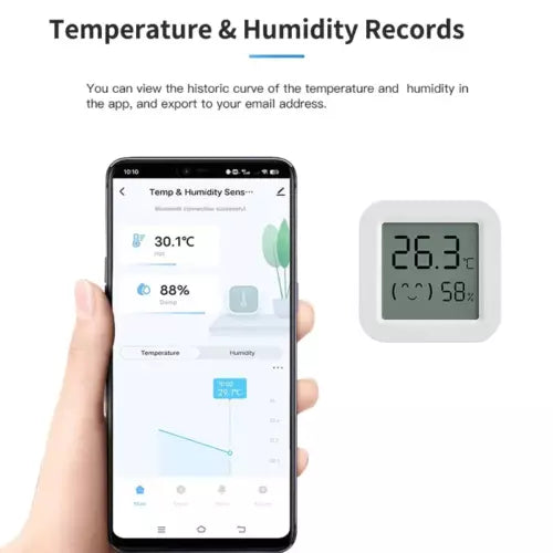 Tuya Sensore Termometro Con Igrometro, BT Sensore Di Temperatura E Umidità Casa - GCStore360